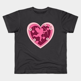 Pink Heart With Cupid Kids T-Shirt